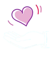 main coeur rose