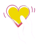 main coeur jaune