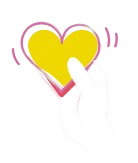 main coeur jaune